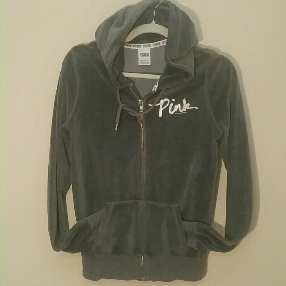 Pink by Victoria's secret hooded gray sweater